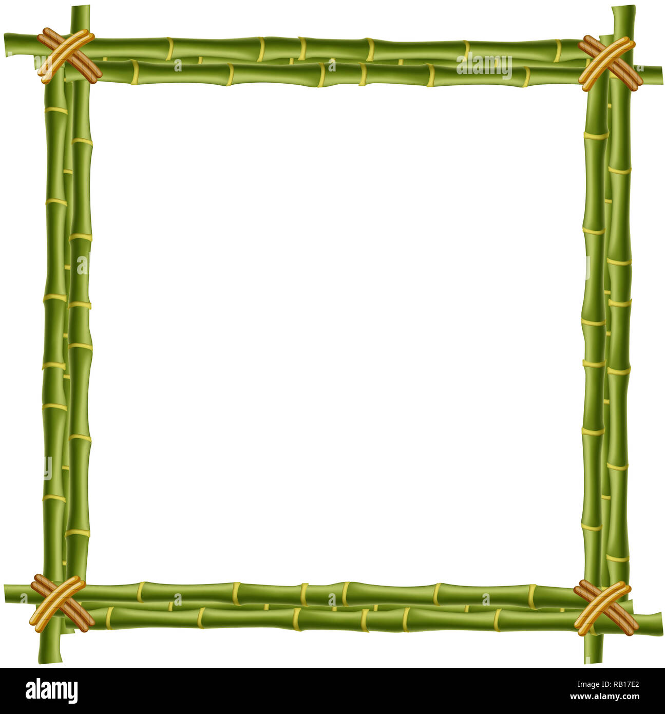 Holzrahmen von grnem Bambus Stcke mit Platz fr Text oder Bild gemacht.  Mockup, Clip Art, Grenze, Vorlage, Bilderrahmen auf weiem Hintergrund  Stockfotografie - Alamy