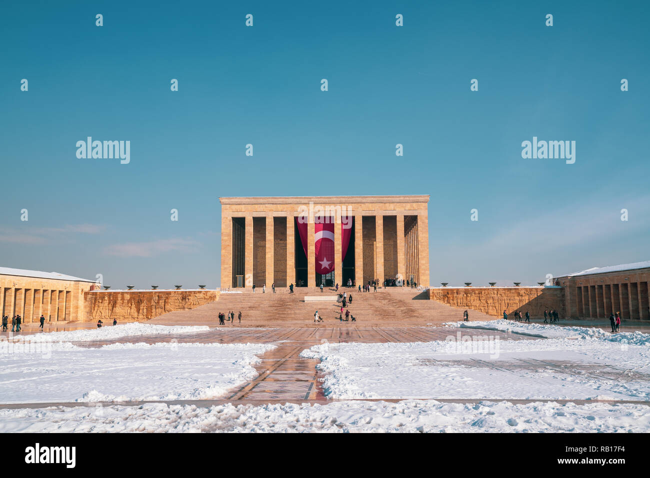 ANKARA, Türkei - 27 Dezember, 2018: Das Mausoleum Anitkabir in Ankara, Türkei. Stockfoto