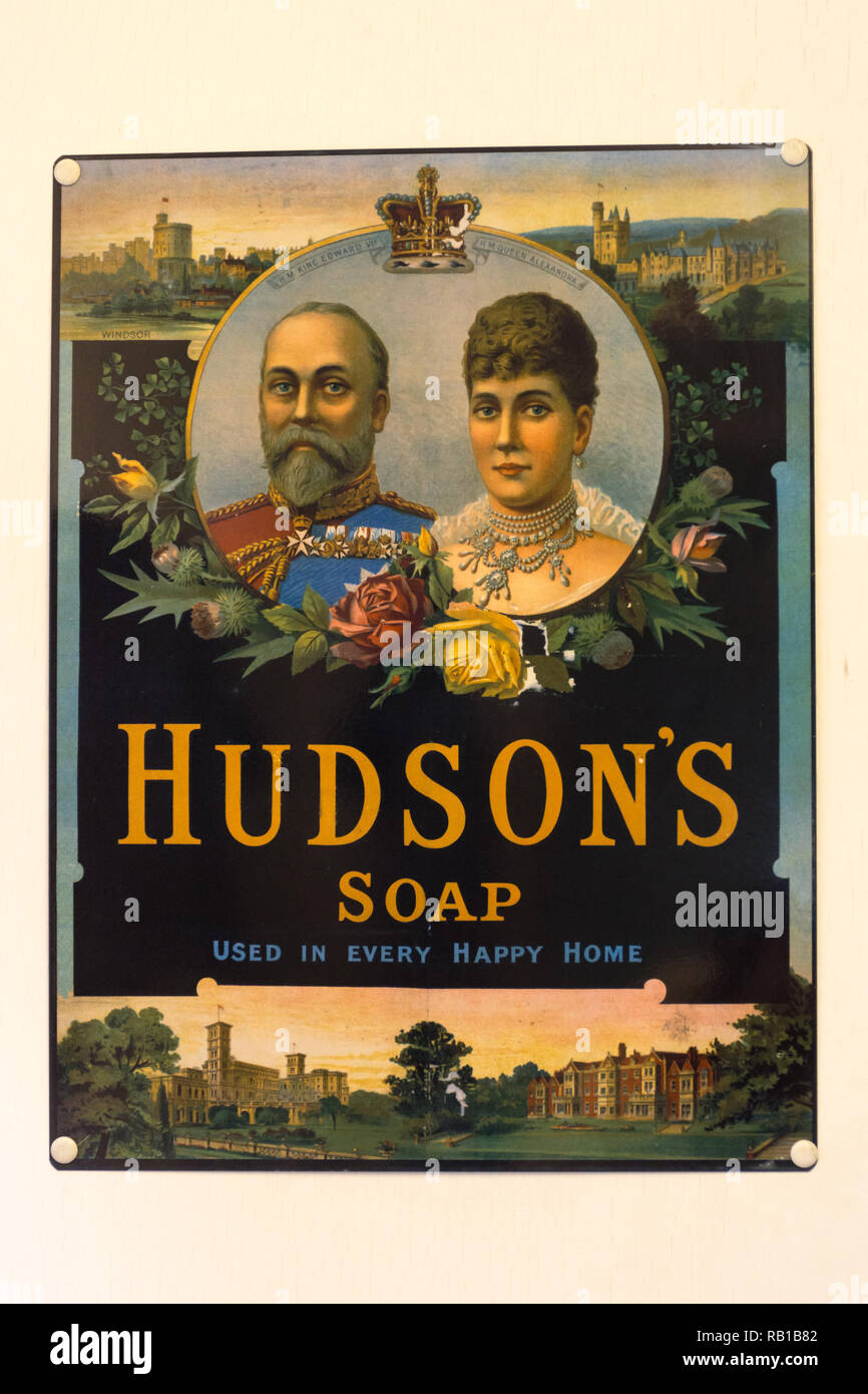 Hudson's Seife vintage Werbung, Plakat Stockfoto