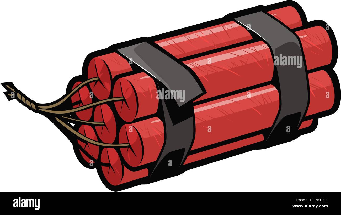 Dynamit oder eine Bombe im Comic Stil. Tnt, cartoon Vector Illustration Stock Vektor
