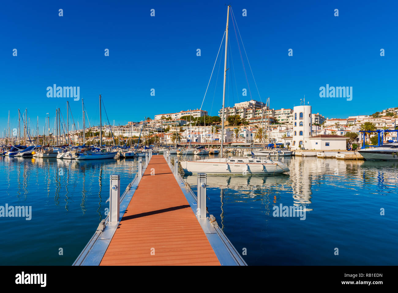 Marina in Sitges Spanien Stockfoto