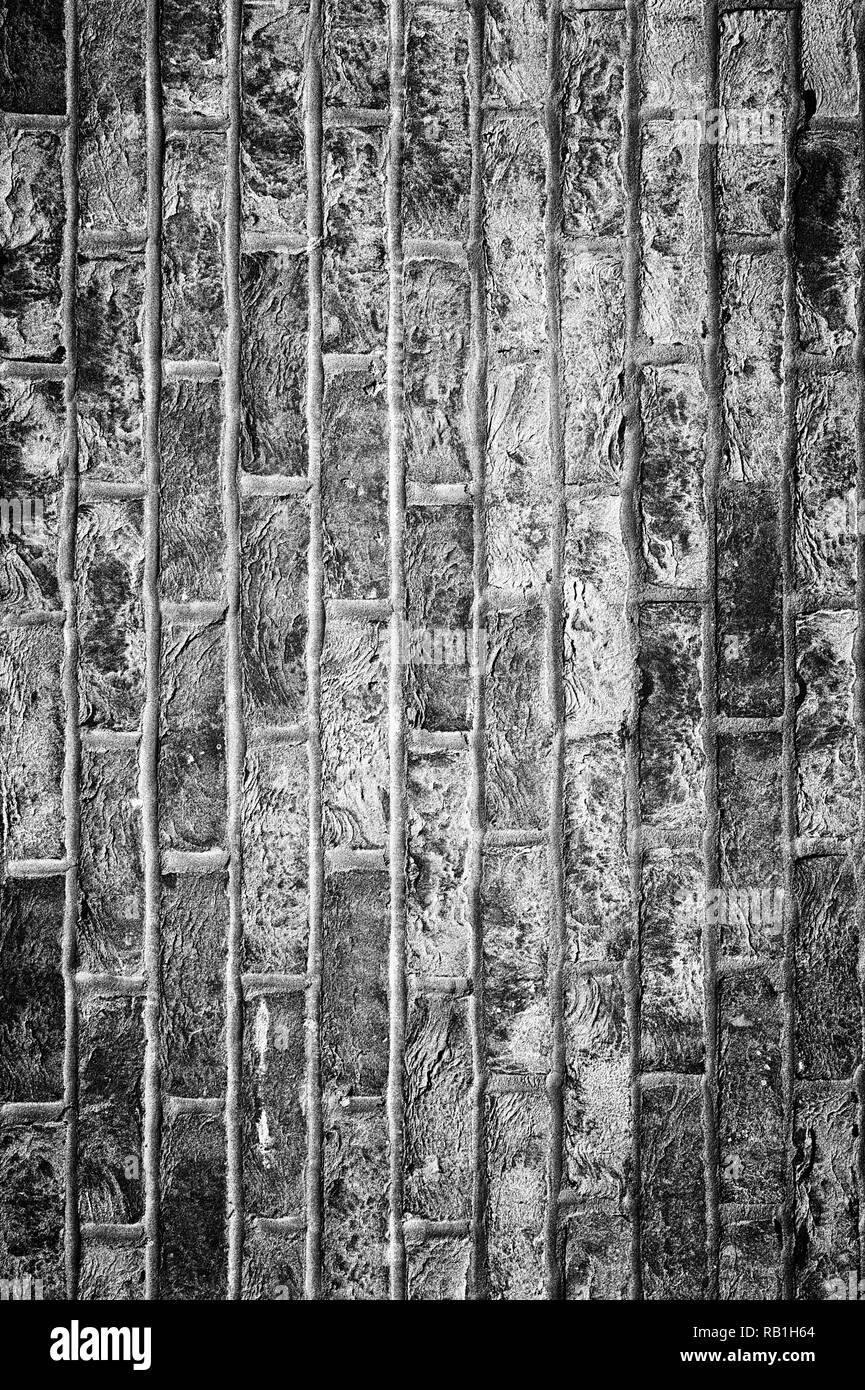 Schwarzen und weißen Hintergrund Mauer Muster Stockfoto