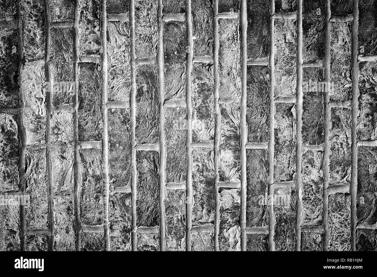 Schwarzen und weißen Hintergrund Mauer Muster Stockfoto