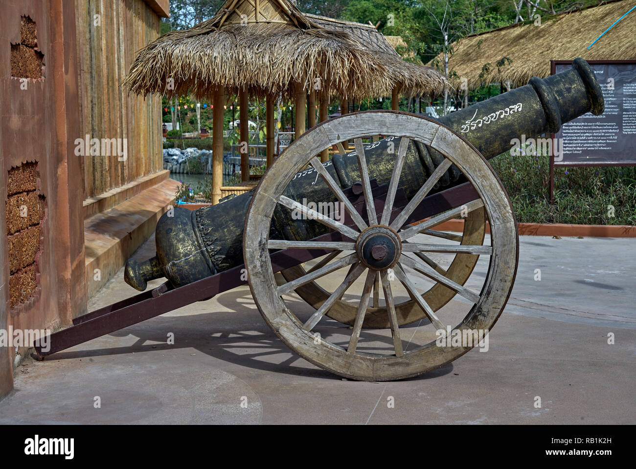 Antike Kanone Thailand Stockfoto