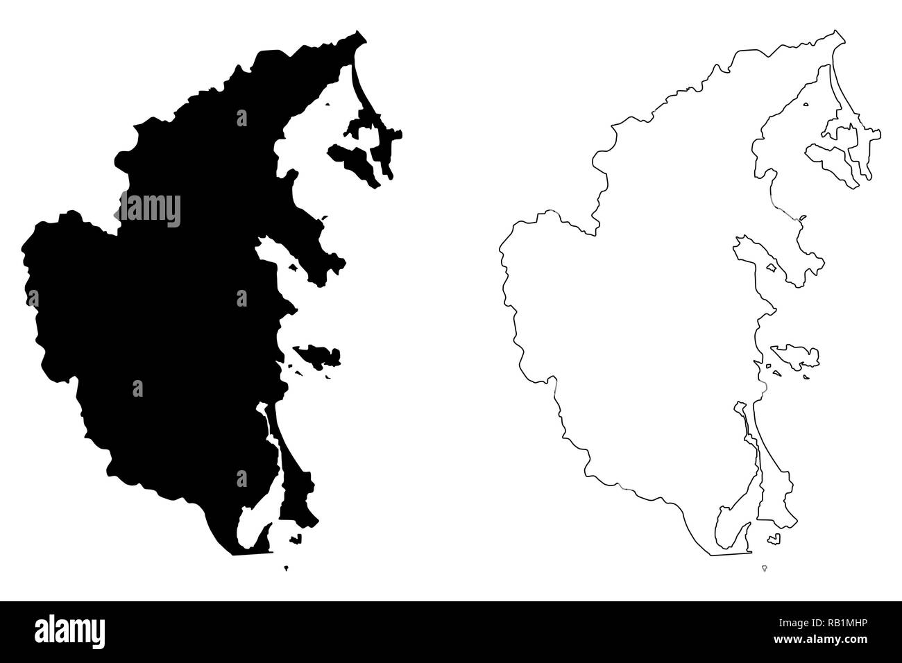 Khanh Hoa Provinz (Sozialistische Republik Vietnam, Unterteilungen von Vietnam) Karte Vektor-illustration, kritzeln Skizze Tinh Khanh Hoa Karte Stock Vektor