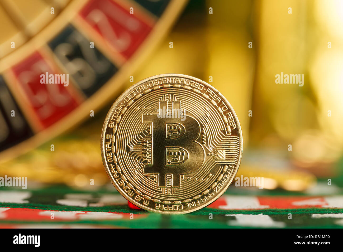 Bitcoin - Währung der Zukunft oder roulette casino Stockfoto