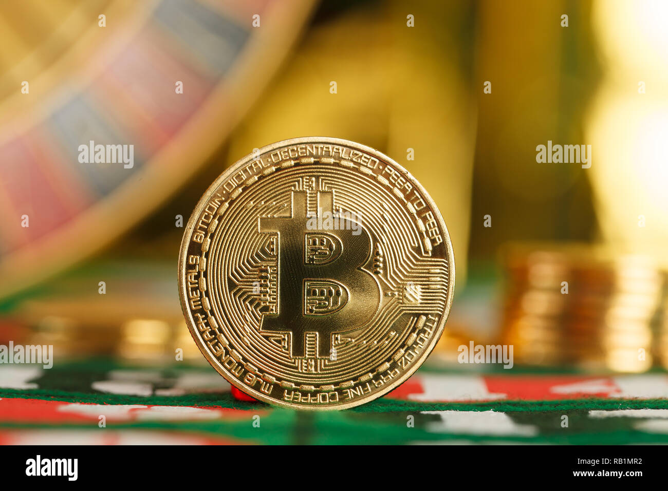Bitcoin - Währung der Zukunft oder roulette casino Stockfoto