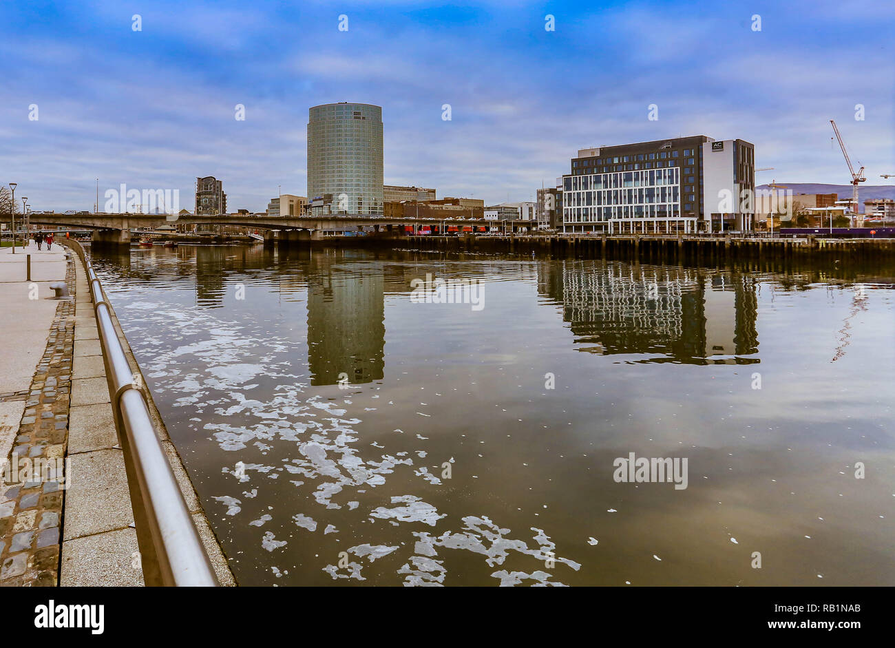 BELFAST Fluss Lagan Stockfoto