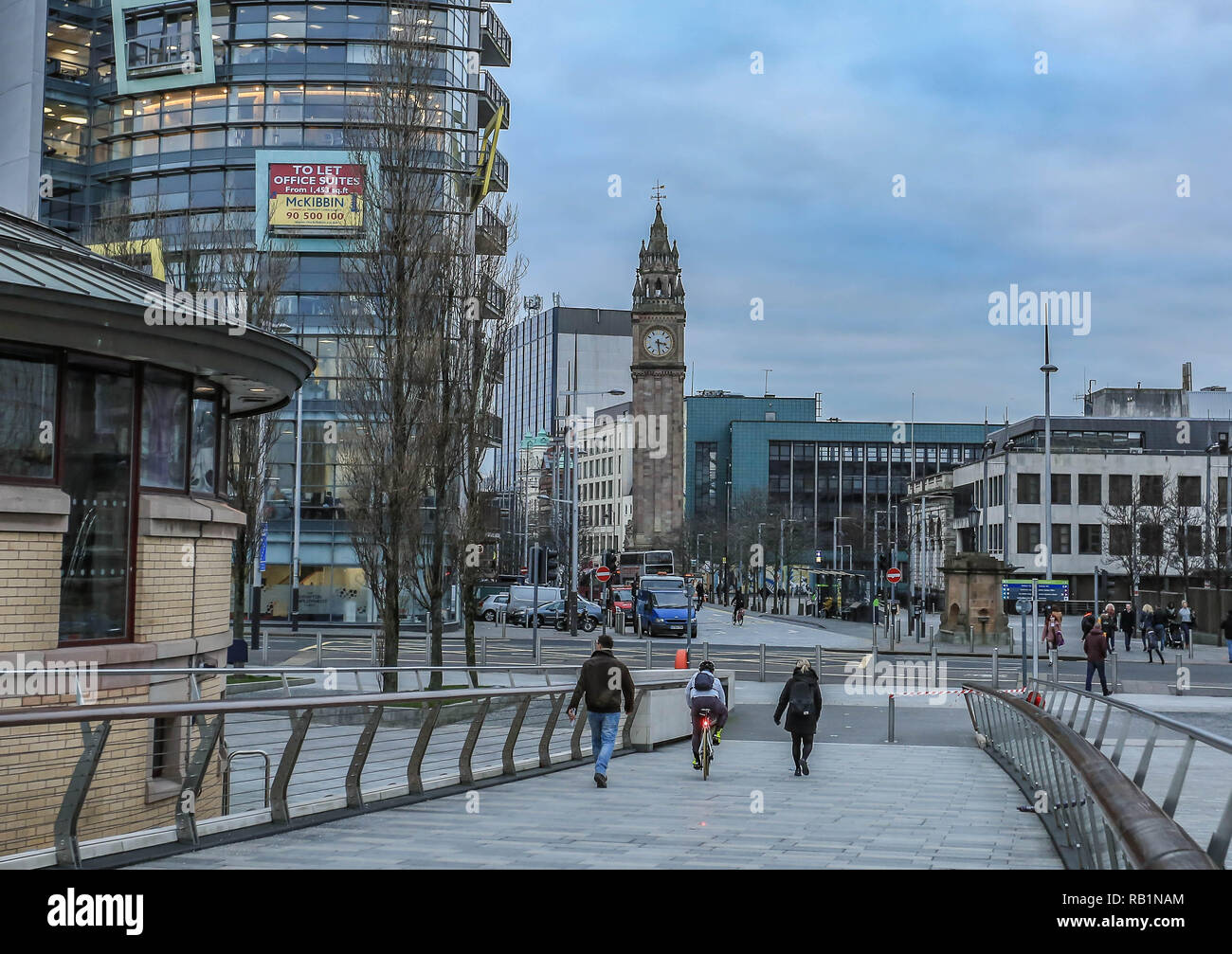 BELFAST Fluss Lagan Stockfoto