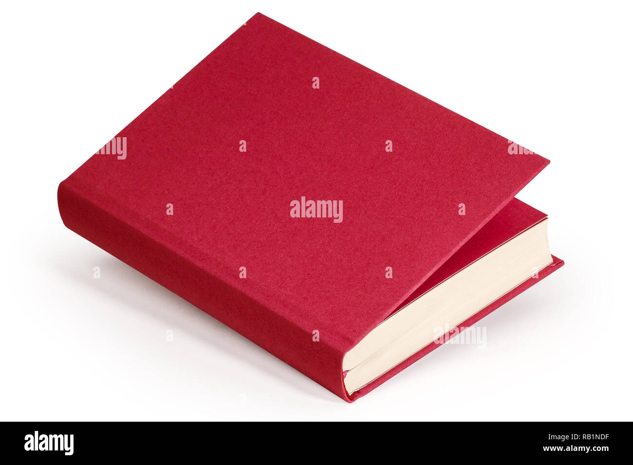 Horizontale Claret gebunden leeres Buch mit Freistellungspfad Stockfoto