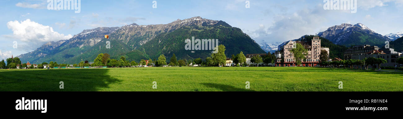 Panoramablick auf der Höhematte in Interlaken, Schweiz Stockfoto