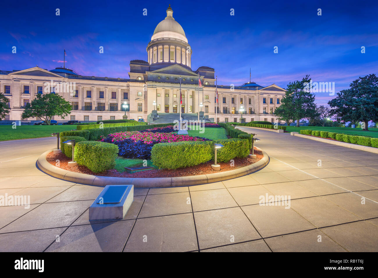 Little Rock, Arkansas, USA am State Capitol. bei Nacht. Stockfoto