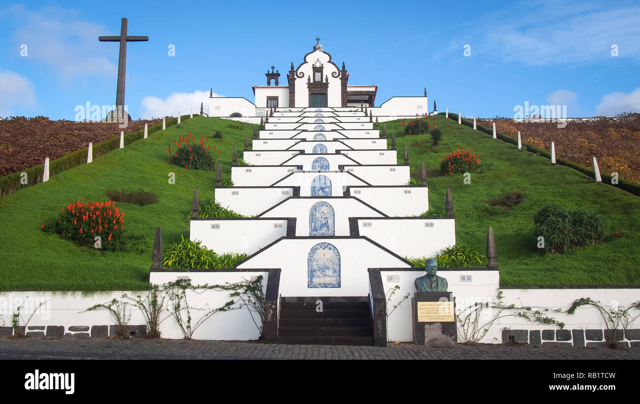 VILA FRANCA DO CAMPO, Azoren, Portugal - Dezember 19, 2016: Unsere Liebe Frau des Friedens (Kapelle Ermida De Nossa Senhora da Paz) Stockfoto