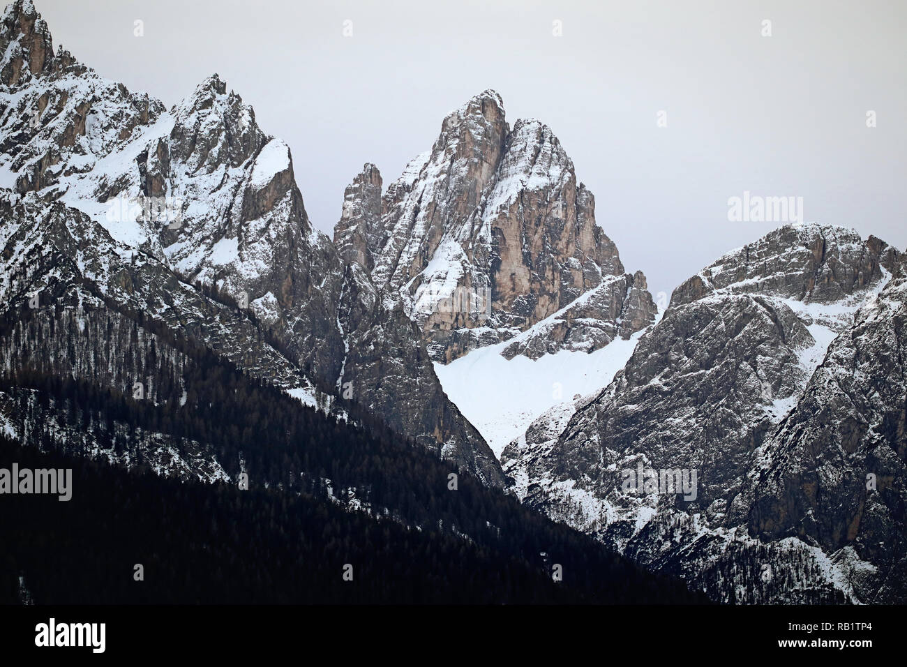 Italien, Sextner Dolomiten (Sextner Dolomiten), Panoramablick auf die Croda dei Toni, Dolomiten der Italienischen Alpen Stockfoto