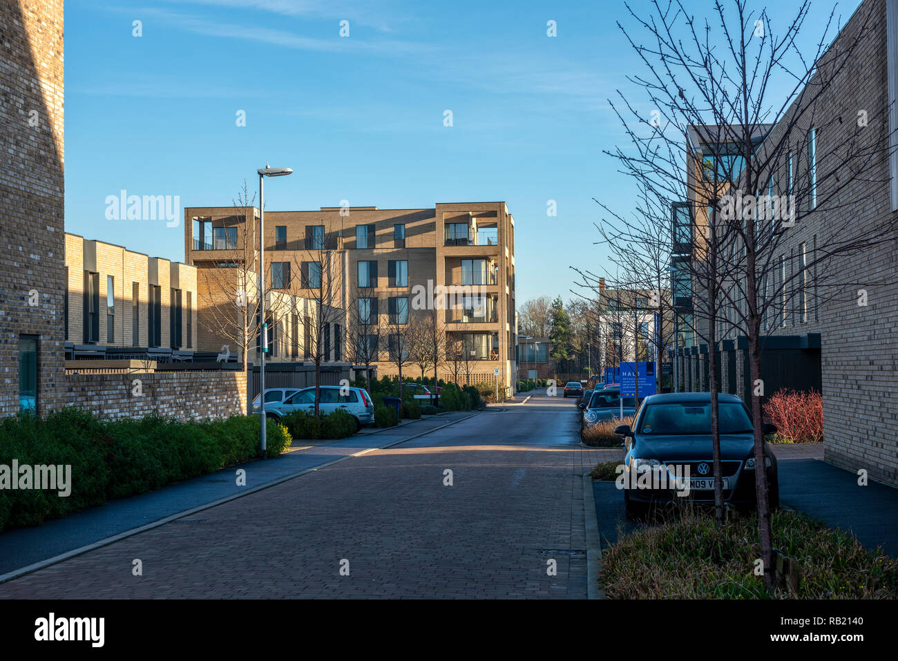 Modernes Wohnen in der Aura Entwicklung am Stadtrand von Cambridge, Großbritannien Stockfoto