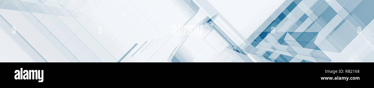 Blaues Glas moderne 3D-Rendering Stockfoto
