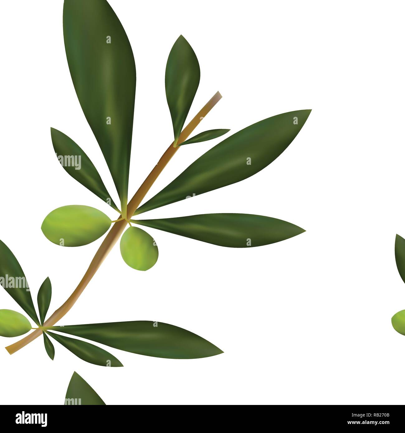 Nahtlose Muster mit großen Olive Tree Branch Vektor Stock Vektor