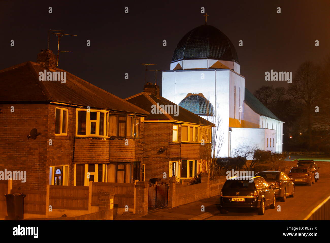 St. Peters Kirche auf warmsworth Straße in Doncaster, South Yorkshire. 1941 erbaut, es ist die einzige Kirche in England während des zweiten Weltkrieges zum geweihten werden Stockfoto