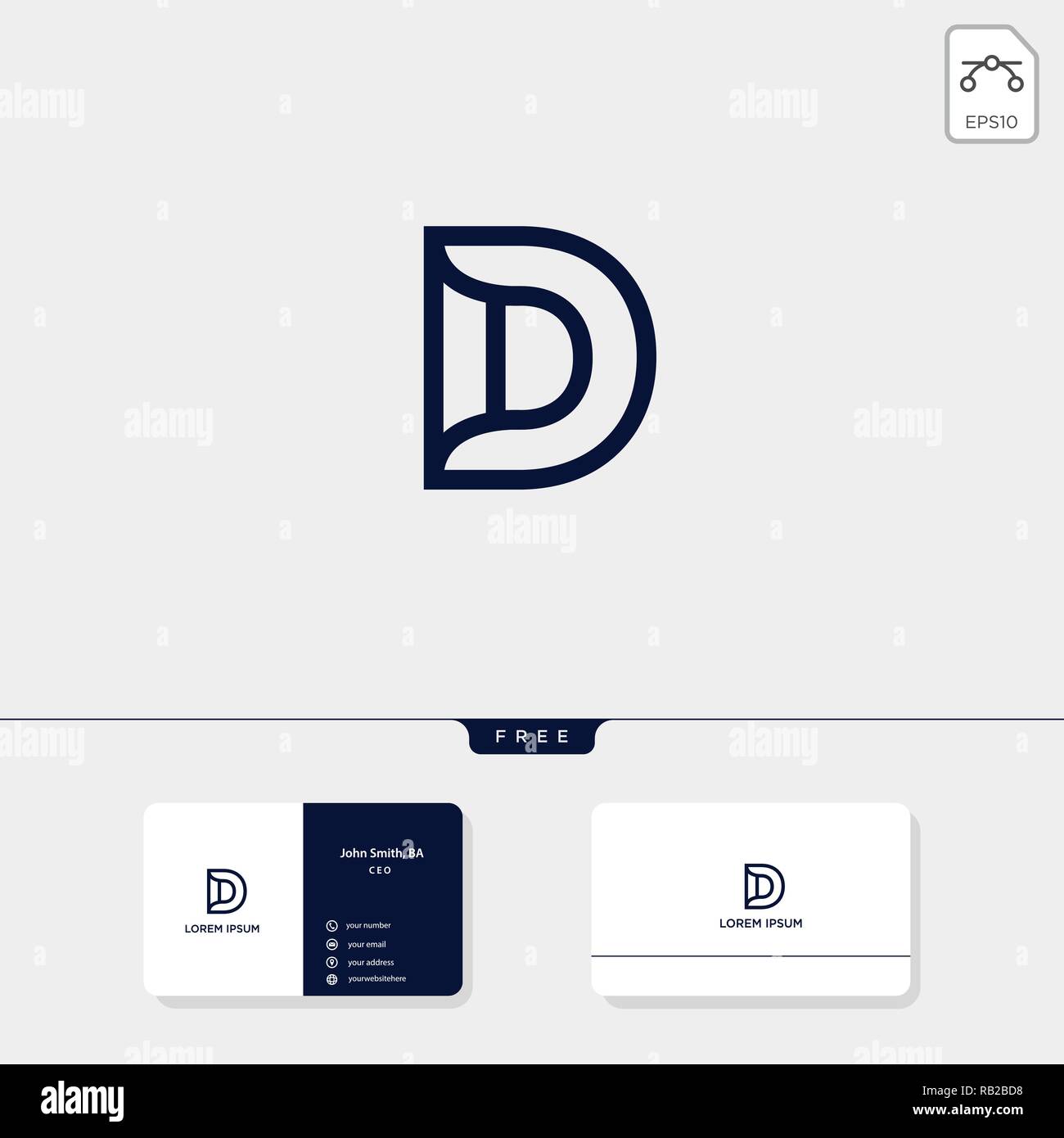 Initial D logo Vorlage für Technologie, Dental, Business corporate Vektor-illustration, Business Card design Vorlage enthalten Stock Vektor