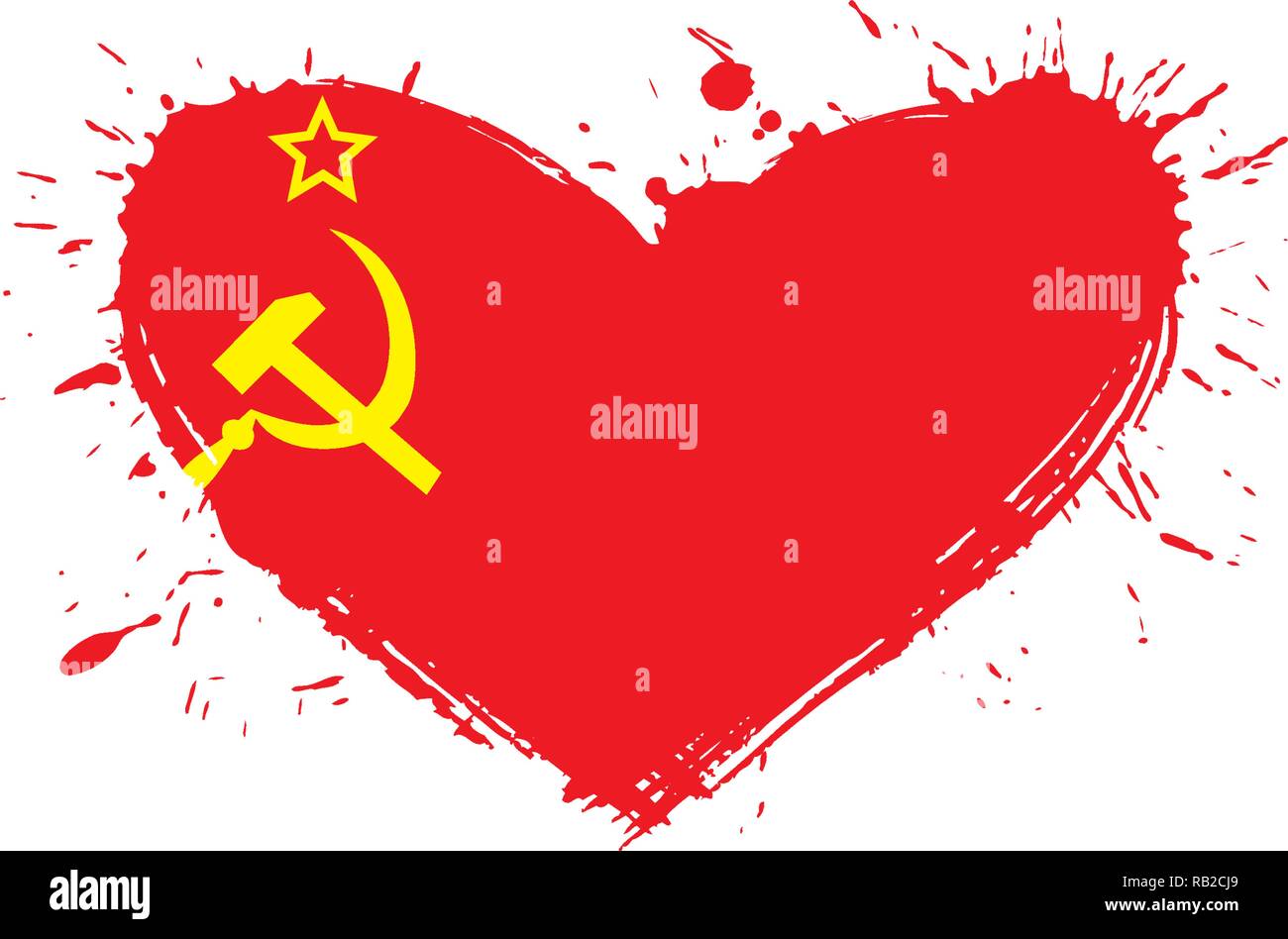 Die rote Flagge der UDSSR. Vector Illustration auf weißem Hintergrund Stock Vektor