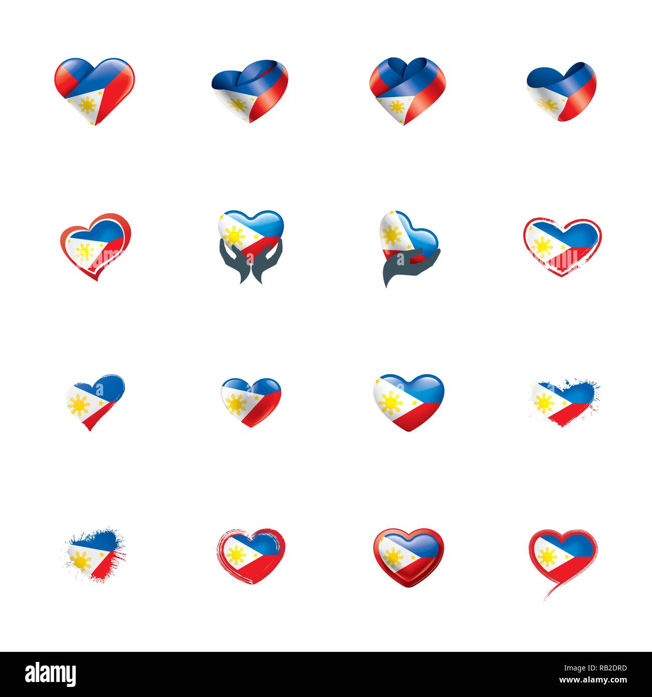 Philippinen Flagge, Vector Illustration auf weißem Hintergrund Stock Vektor