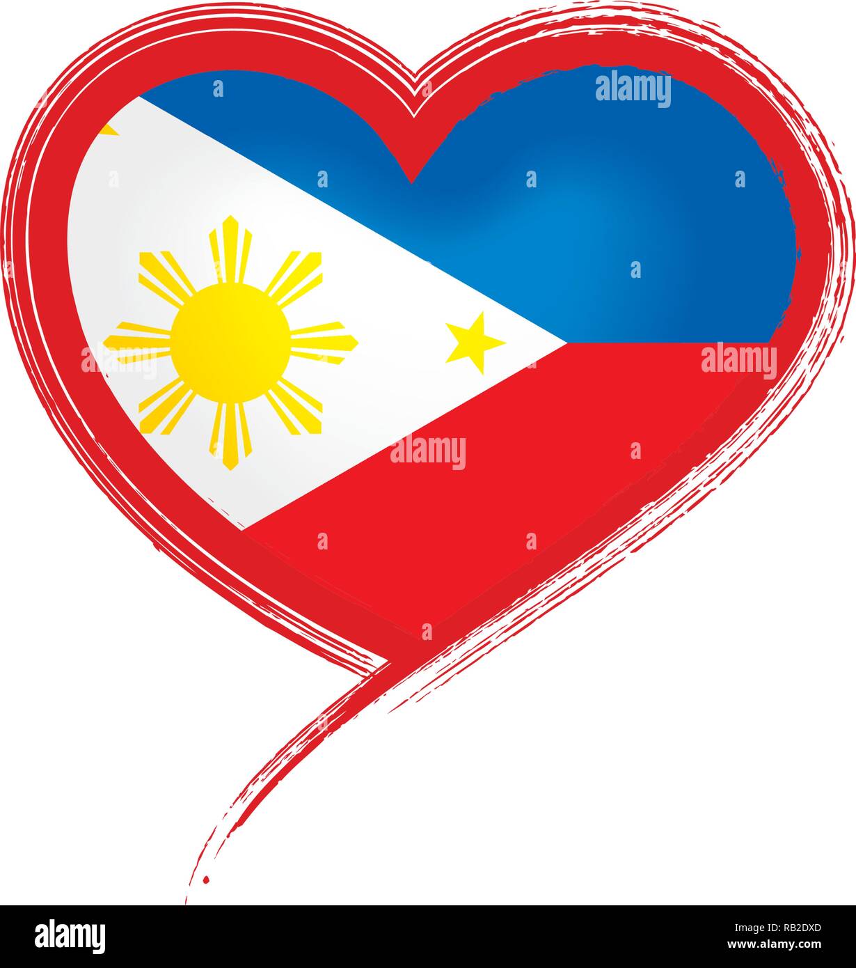 Philippinen Flagge, Vector Illustration auf weißem Hintergrund Stock Vektor