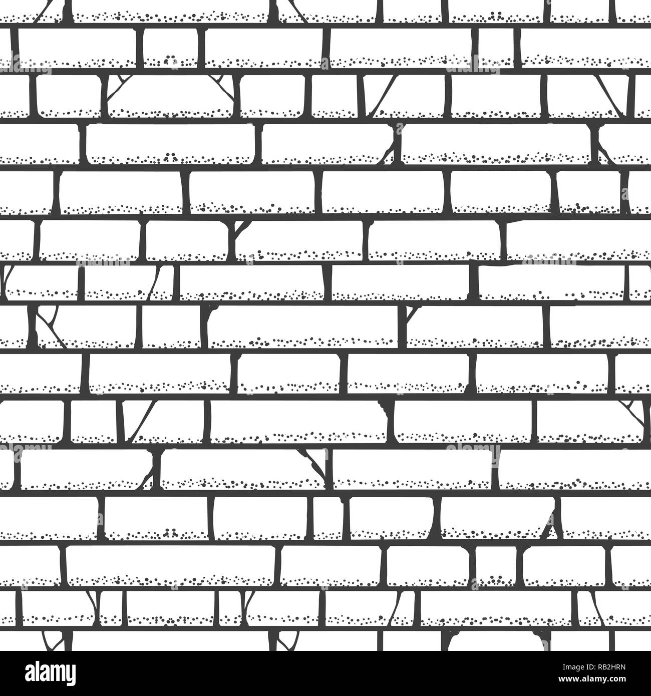 Brick Wall Skizze Muster. Wände Vektor leer Bauklötze Textur Gestell weiß Hintergrund Stock Vektor