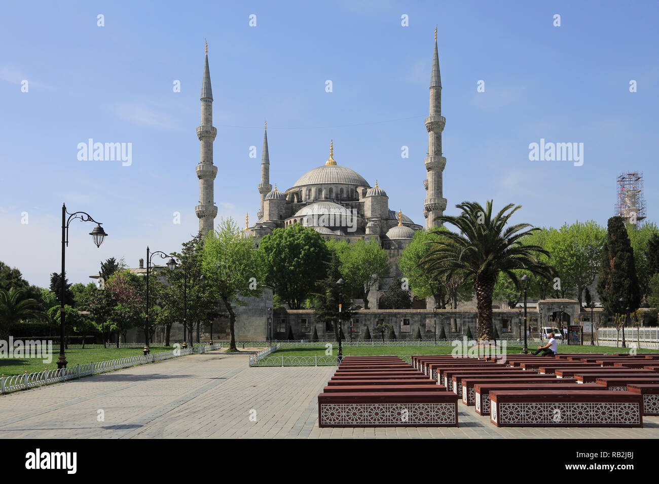 Blaue Moschee (Sultan Ahmed oder Ahmet Moschee (Sultanahmet Camii), UNESCO-Weltkulturerbe, Istanbul, Türkei, Europa Stockfoto