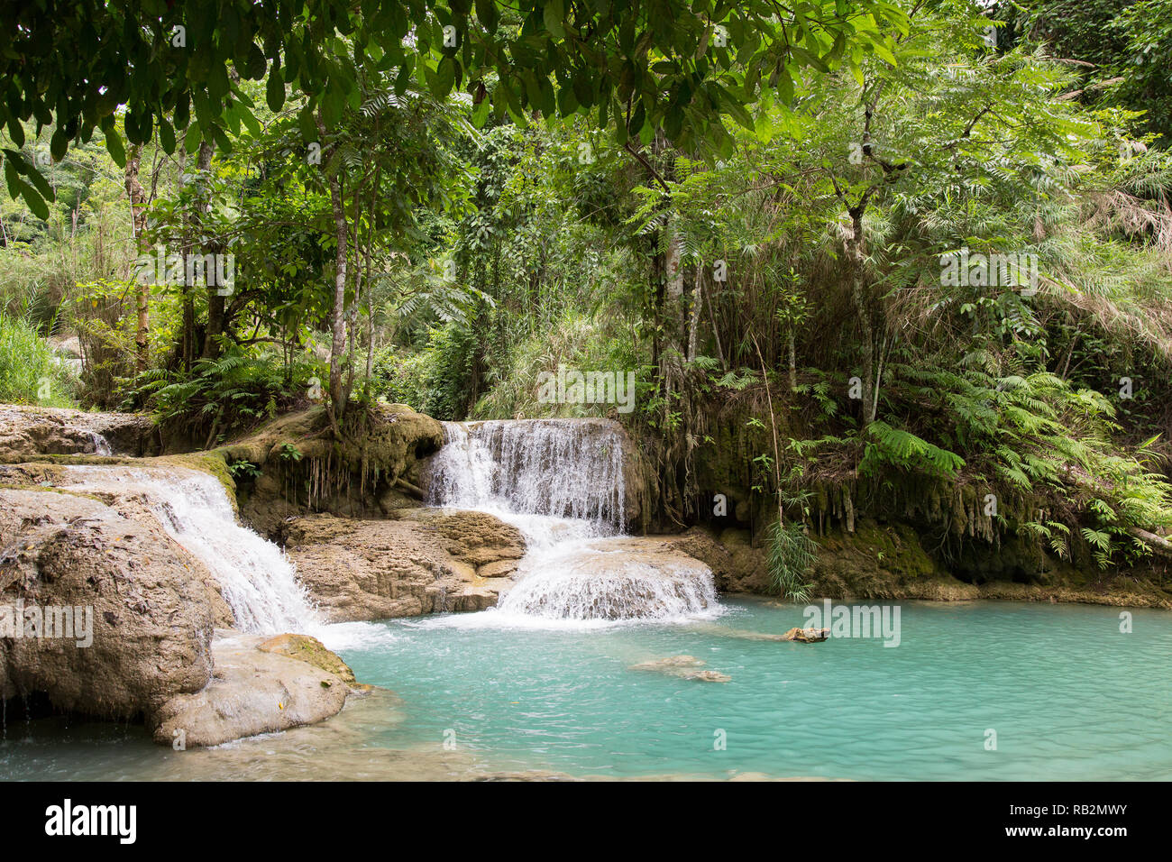 Kuang Si Wasserfällen, Luang Prabang, Laos. Stockfoto