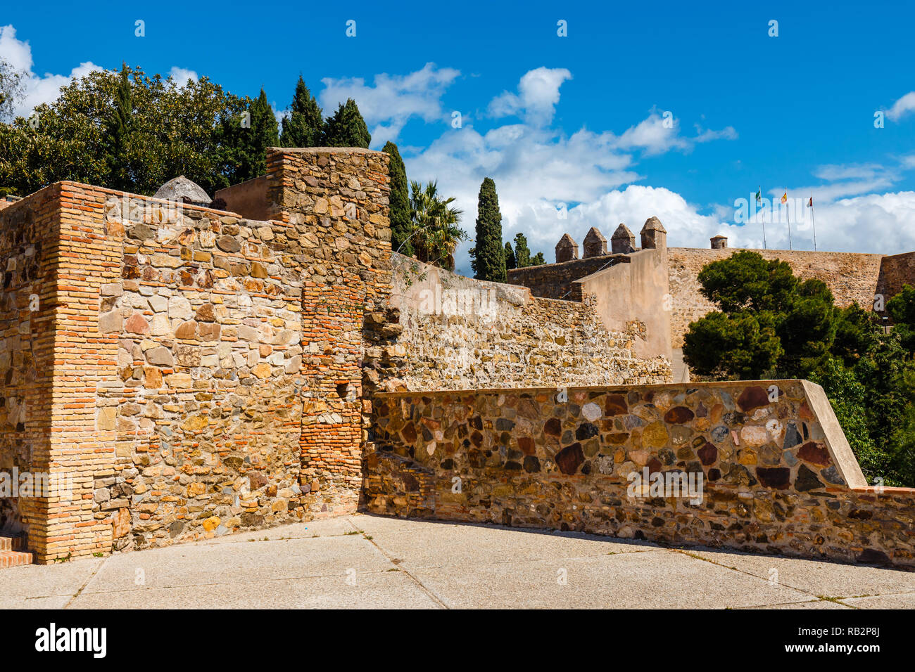 Ansicht des Castillo de Gibralfaro in Malaga, Spanien Stockfoto
