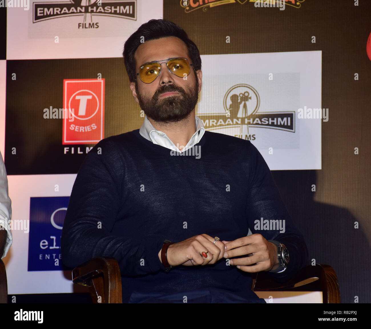 Mumbai, Indien. Am 4. Januar, 2019. Schauspieler Emraan Hashmi während der gemeinsamen Pressekonferenz des Films 'Cheat Indien" und den Film "Thackeray' im Hotel JW Marriott, Juhu in Mumbai gesehen. Credit: Azhar Khan/SOPA Images/ZUMA Draht/Alamy leben Nachrichten Stockfoto