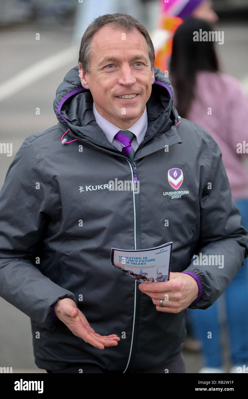 1 Loughborough, UK. 5. Jan 2019. Studenten Direktor von Rugby, Alan Buzza, 1 Während der National League Division I zwischen Loughborough Studenten und Caldy rfc © Phil Hutchinson/Alamy Leben Nachrichten überein Stockfoto