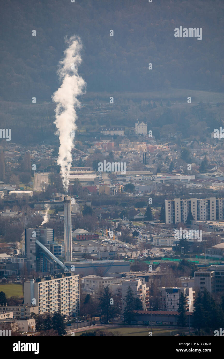 Grenoble, Frankreich, Januar 2019: Heizungsanlage, Compagnie de Chauffage Stockfoto