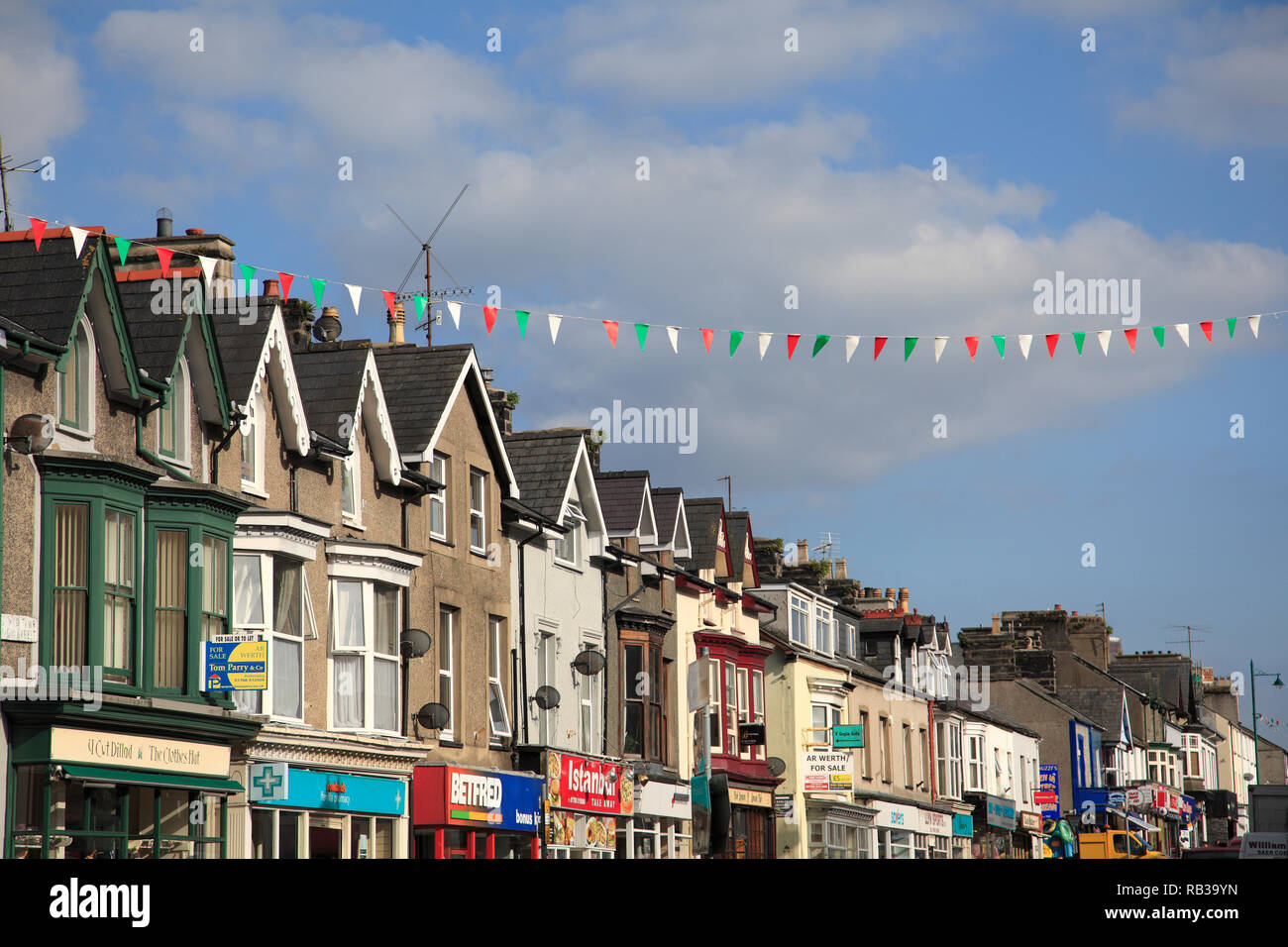 High Street, Porthmadog, walisischen Dorf, Gwynedd, Wales, Wales, Vereinigtes Königreich Stockfoto