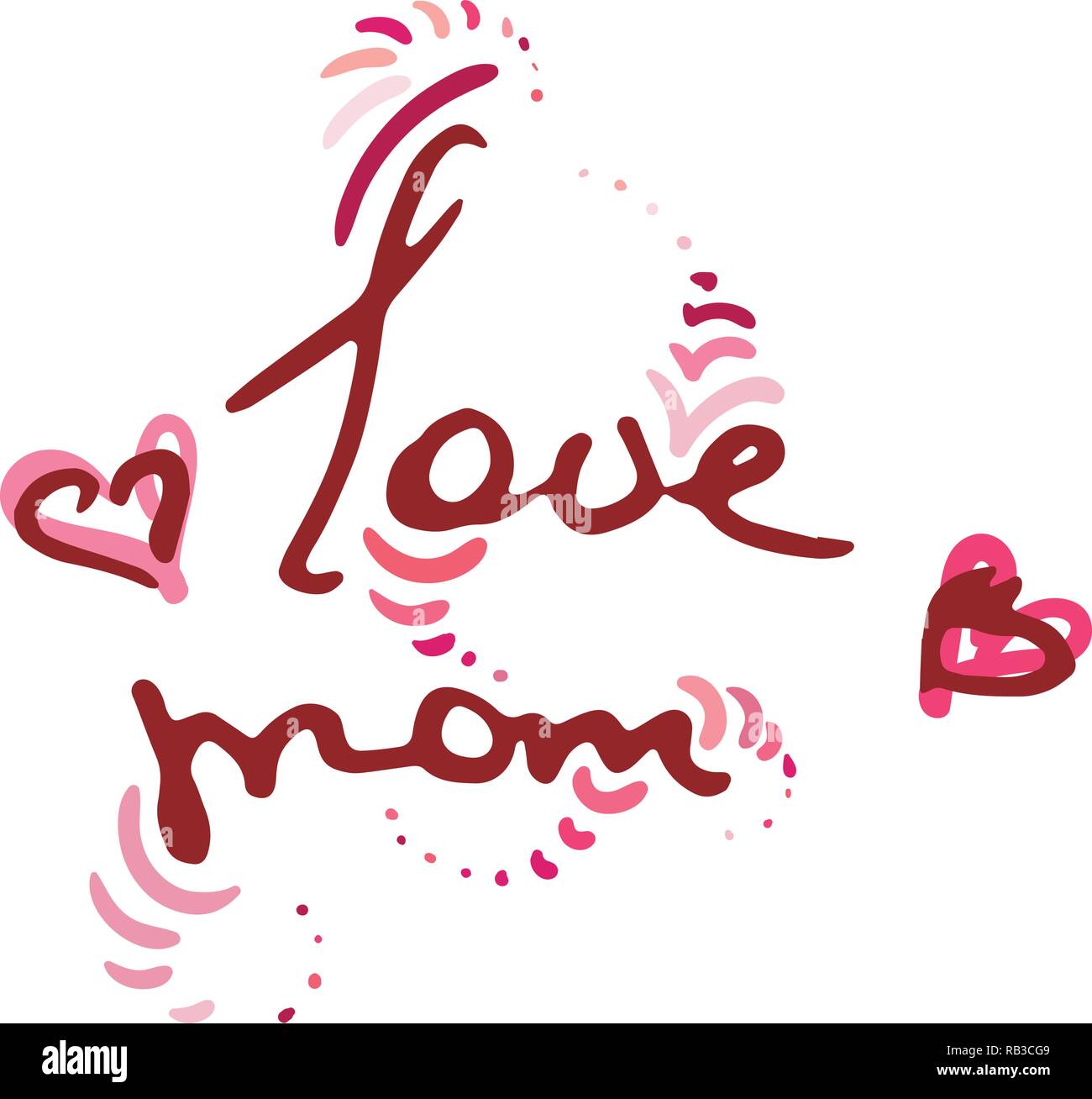 Liebe Mama doodle Beschriftung Banner. Kalligraphie Tinte vektor Text. Bild für Grußkarten, Drucken, Tag, t-shirt Stock Vektor