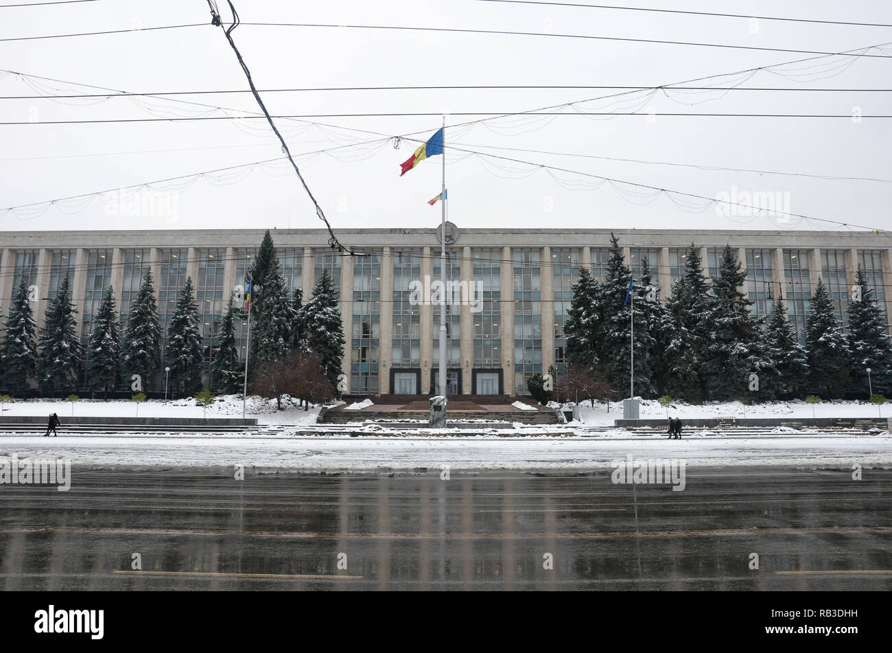 Das Government House, auf die Große Nationalversammlung Square, in der Nähe der Kathedrale Park, Chisinau (Chisinau), der Republik Moldau, November 2018 Stockfoto