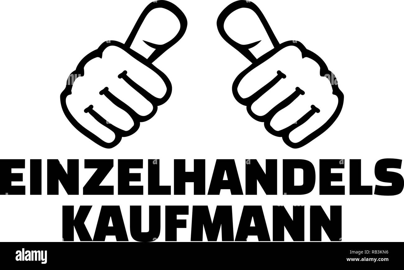 Einzelhandelskaufmann oder Kaufmann Daumen deutsche Stock Vektor