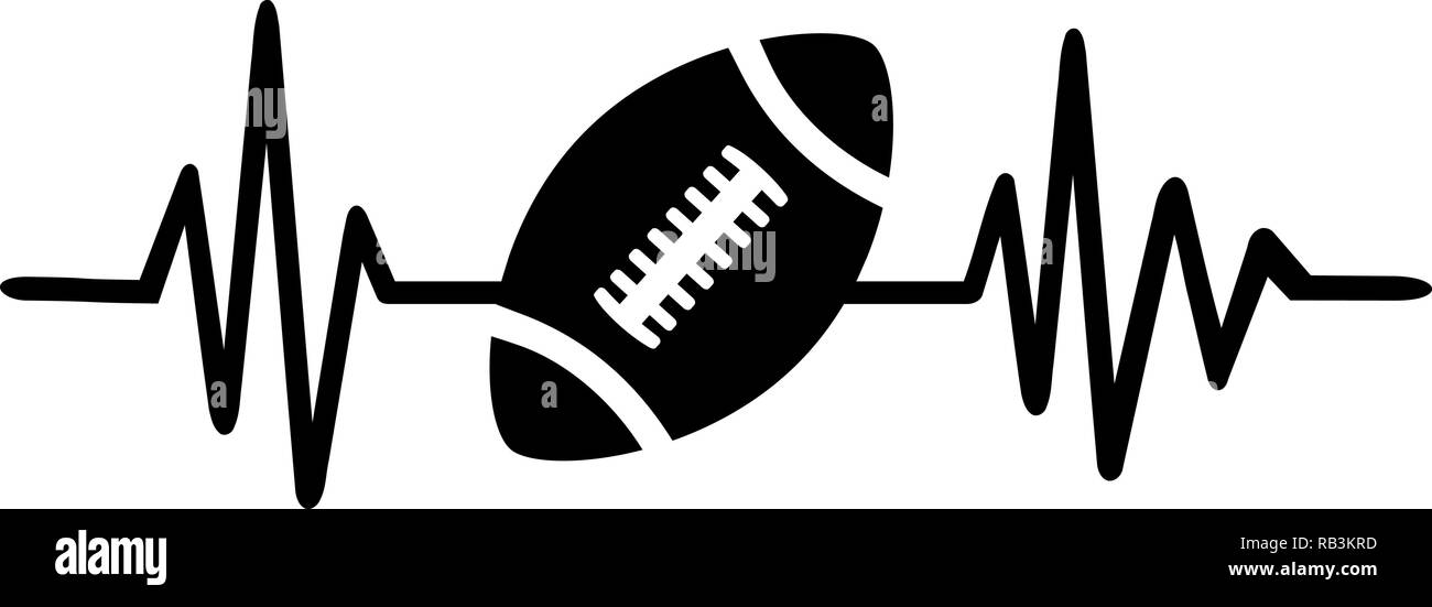 Heartbeat Puls mit Fußball und Wort Stock Vektor