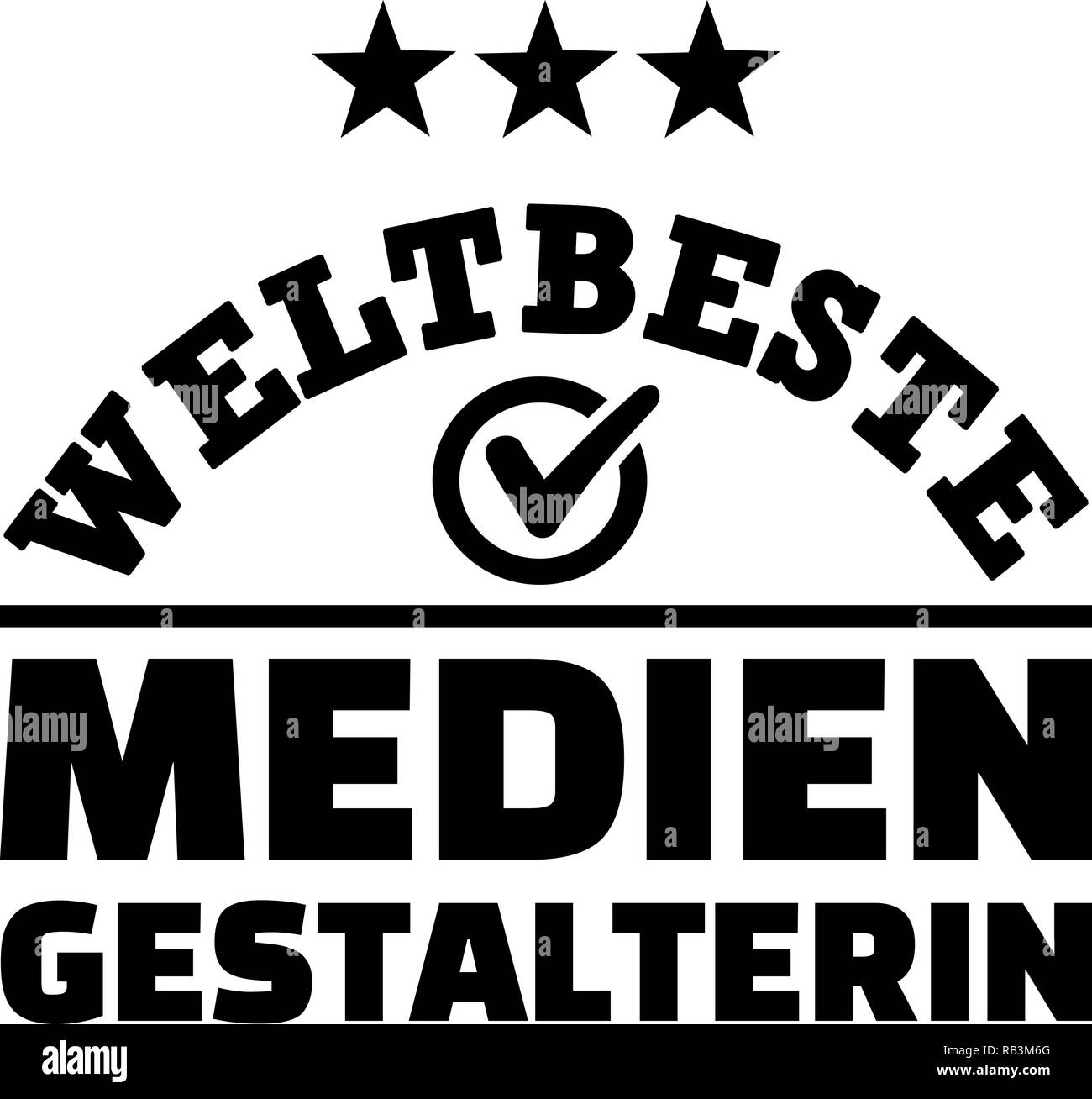 Weltbesten weiblichen Medien Designer Deutsch Stock Vektor