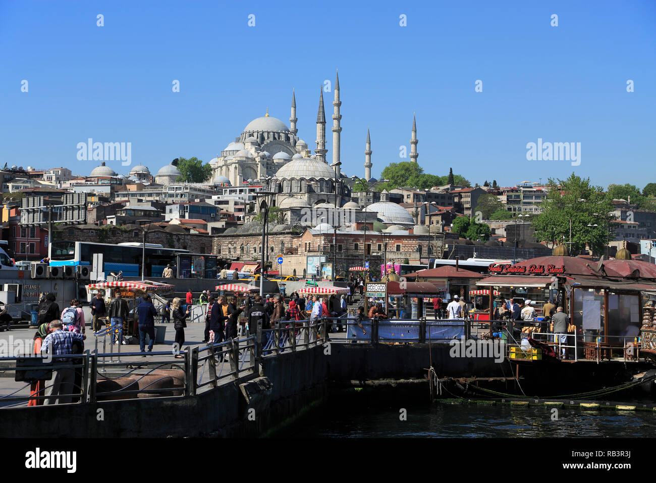 Alte Stadt, Suleymaniye Moschee, Eminonu, das Goldene Horn, den Bosporus, Istanbul, Türkei, Europa Stockfoto