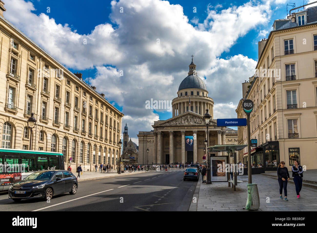 Das Panthéon, eine säkulare Mausoleum mit den sterblichen Überresten von Unterschieden die französischen Bürger, mit einer Fassade auf dem Pantheon in Rom nachempfunden. Stockfoto