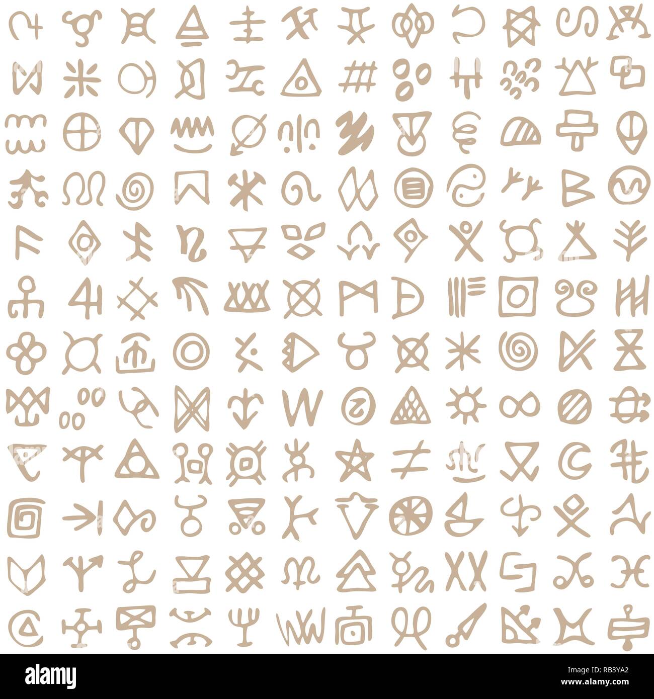 Nahtlose Muster digital art Ritual Symbole und Siebdruck Hintergrund Stock Vektor