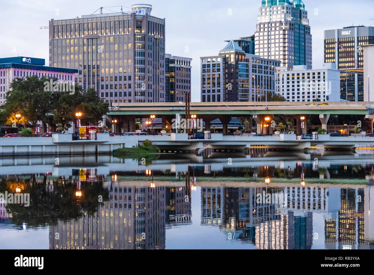 Die Innenstadt Von Orlando Florida Usa Stockfotografie Alamy