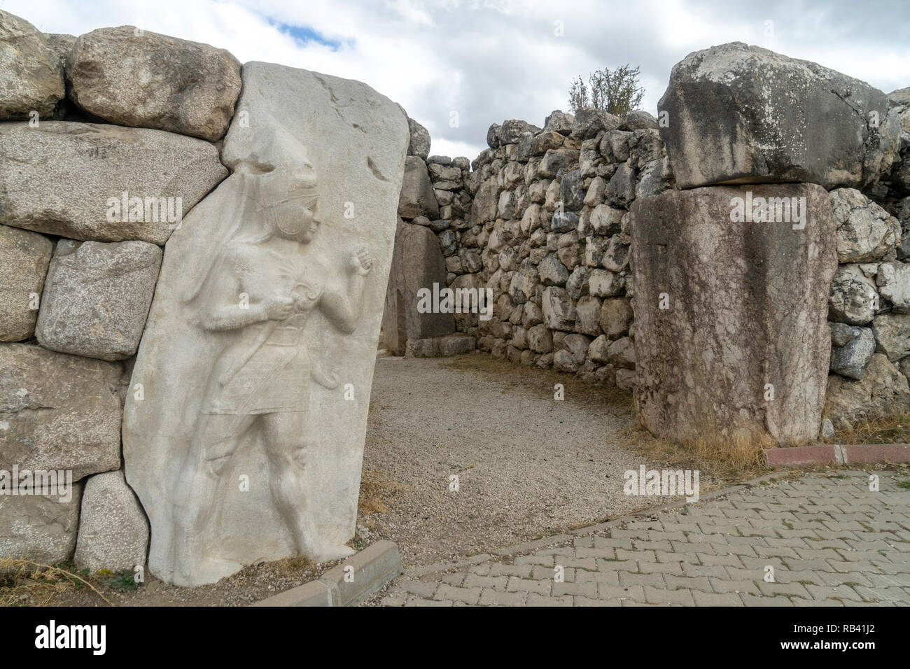 Tor des Kï¿½igs in Hattusa, der 1986 von der UNESCO zum Weltkulturerbe aufgenommen wurde. Corum, Türkei. Stockfoto