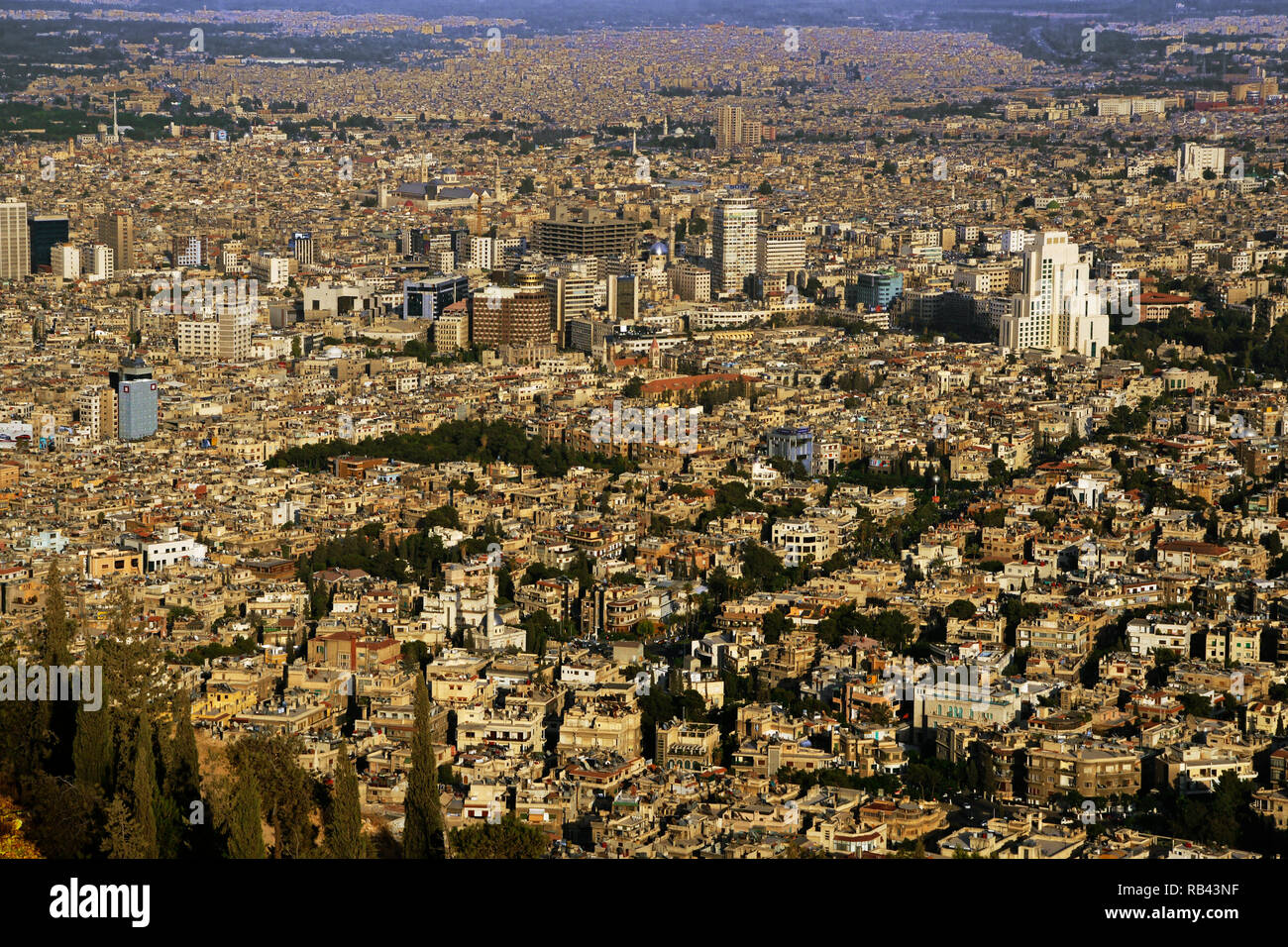 Allgemeine Ansicht von Quassioun Montain, Damaskus. Syrien, Naher Osten Stockfoto