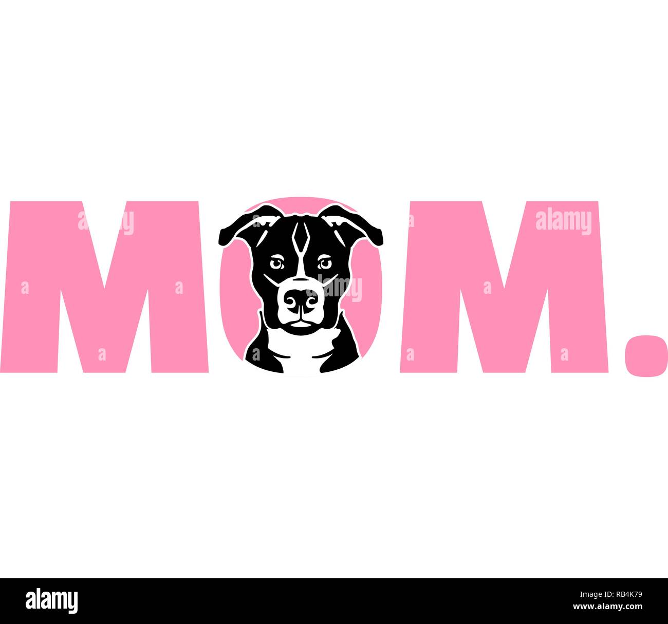 Pit Bull Terrier beste Mama immer Slogan Stock Vektor