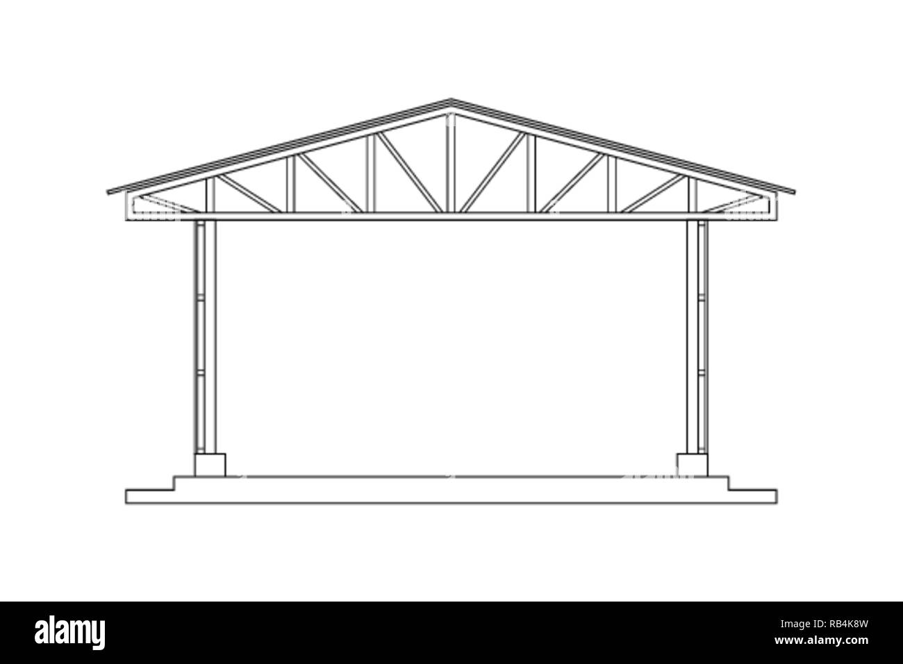 Abstrakte Umrisse zeichnen, space frame Struktur des Hauses Vector Illustration Stock Vektor