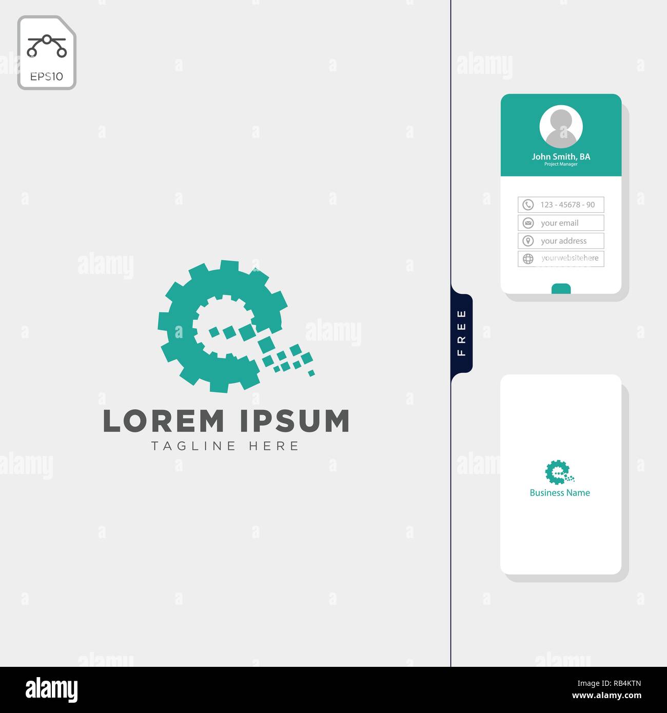 Erste e-Getriebe logo template Vector Illustration, kostenlose Business Card Design Stock Vektor