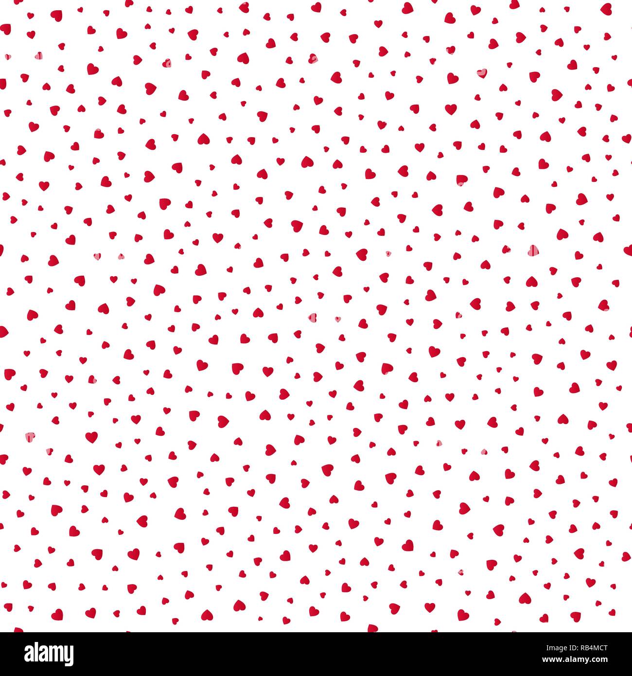 Nahtlose Muster mit roten Herzen auf weißem Hintergrund. Vector Illustration Stock Vektor