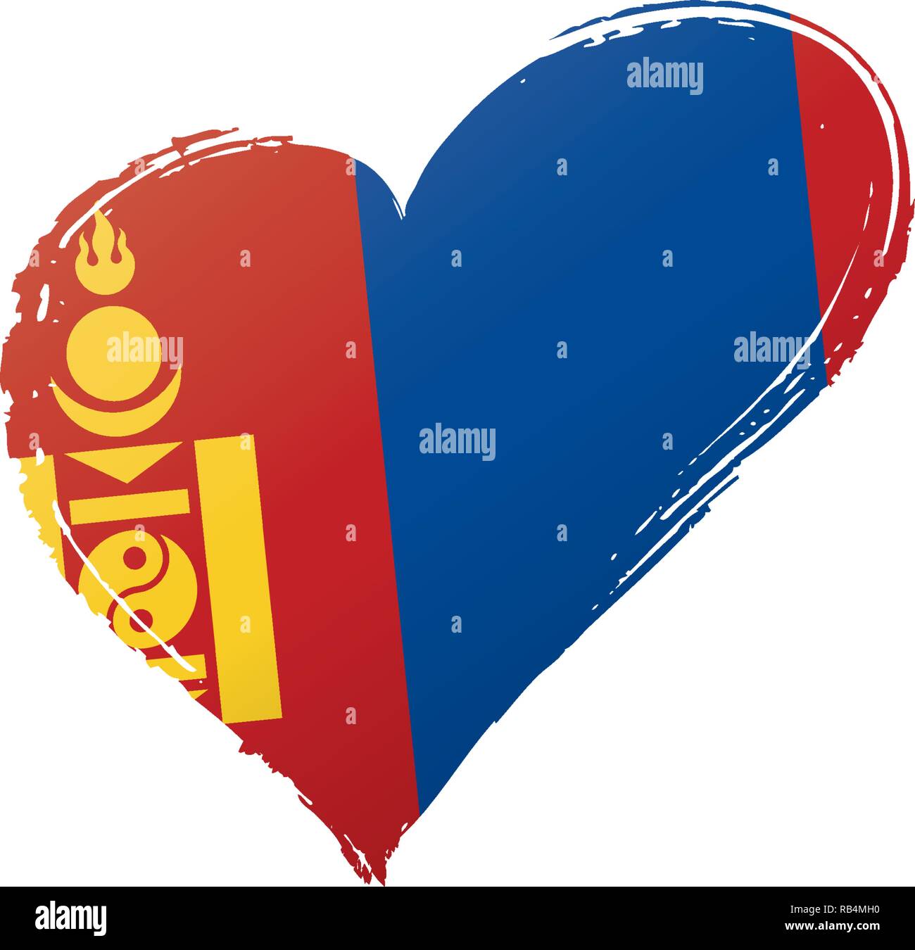 Mongolei Fahne, Vector Illustration auf weißem Hintergrund Stock Vektor